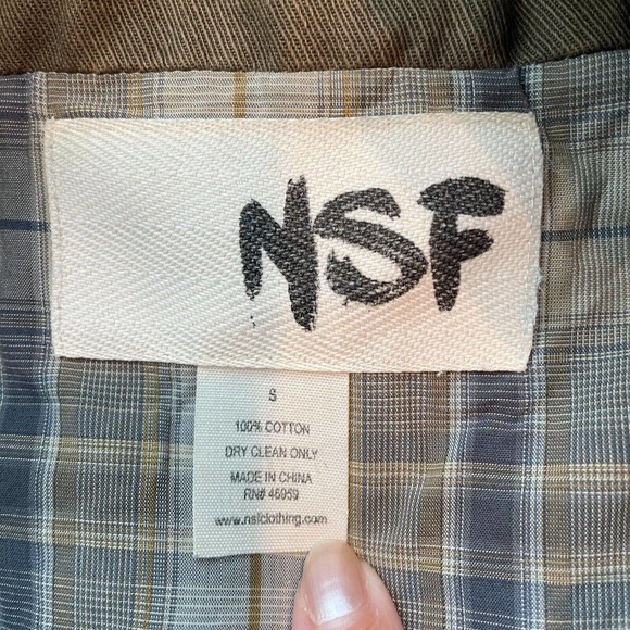 NSF Womens Army Khaki Green Cargo Zip Snap Hooded Vest Sz S - Picture 8 of 9